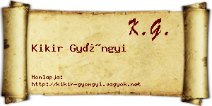 Kikir Gyöngyi névjegykártya